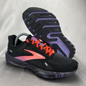 Brooks Launch 9 Sneakers Womens 8.5 Black/Coral/Purple Support Running Shoes